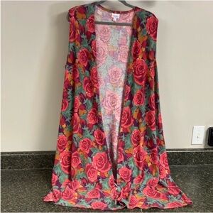 Lularoe Joy long vest roses xl fits size 12-20